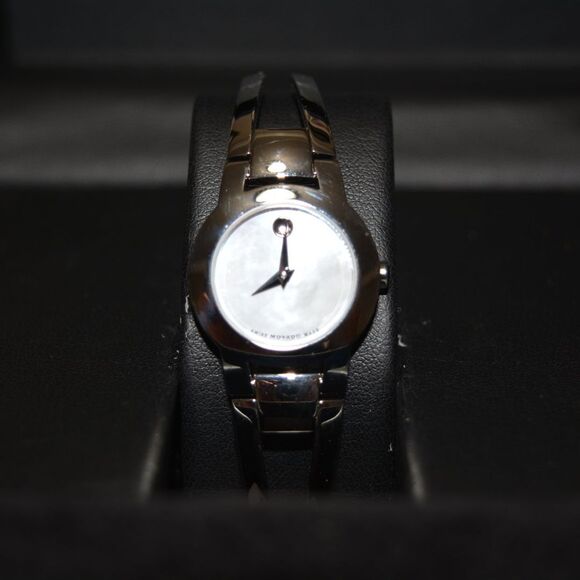 NWOT Movado Women\'s Swiss Amorosa Stainless Steel Bangle Bracelet 24mm MSRP $595 main image 4